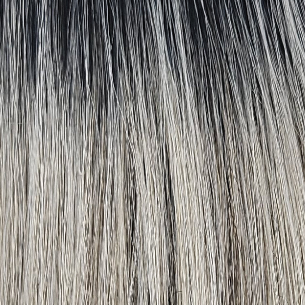 CHROMERT1B - Gray & White with 25% Medium Brown Blend & Off-Black Roots