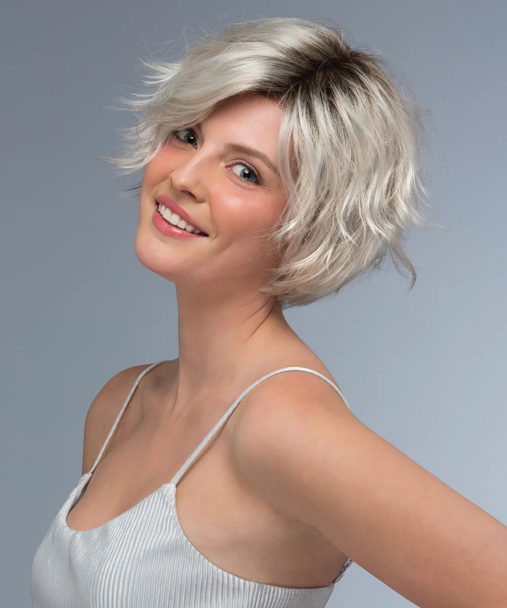 Monofilament Synthetic Wig Preston by Estetica Designs shown in Silversun Rooted