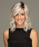 Front Lace Line Synthetic Wig Avalon by Estetica Designs shown in Silversun Rooted