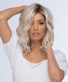 Front Lace Line Synthetic Wig Avalon by Estetica Designs shown in Sunlit Blonde
