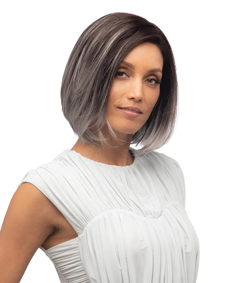 Front Lace Line Synthetic Wig Jamison by Estetica Designs shown in Graydient Storm