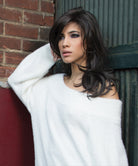 Front Lace Line Synthetic Wig Orchid by Estetica Designs shown in Chocolate Smoke