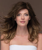 Front Lace Line Synthetic Wig Orchid by Estetica Designs shown in Toffee Latte