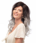 Front Lace Line Synthetic Wig Orchid by Estetica Designs shown in Graydient Storm