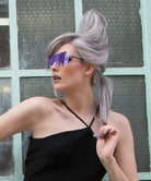 Front Lace Line Synthetic Wig Orchid by Estetica Designs shown in Lilac Haze