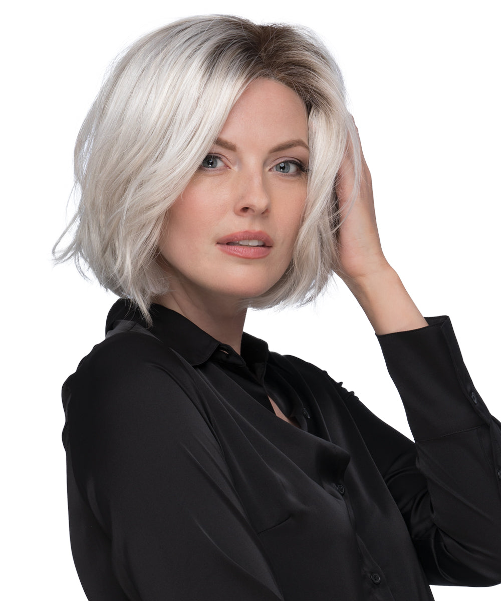 Front Lace Line with Lace Part Synthetic Wig Sage by Estetica Designs shown in SILVERSUNRT8