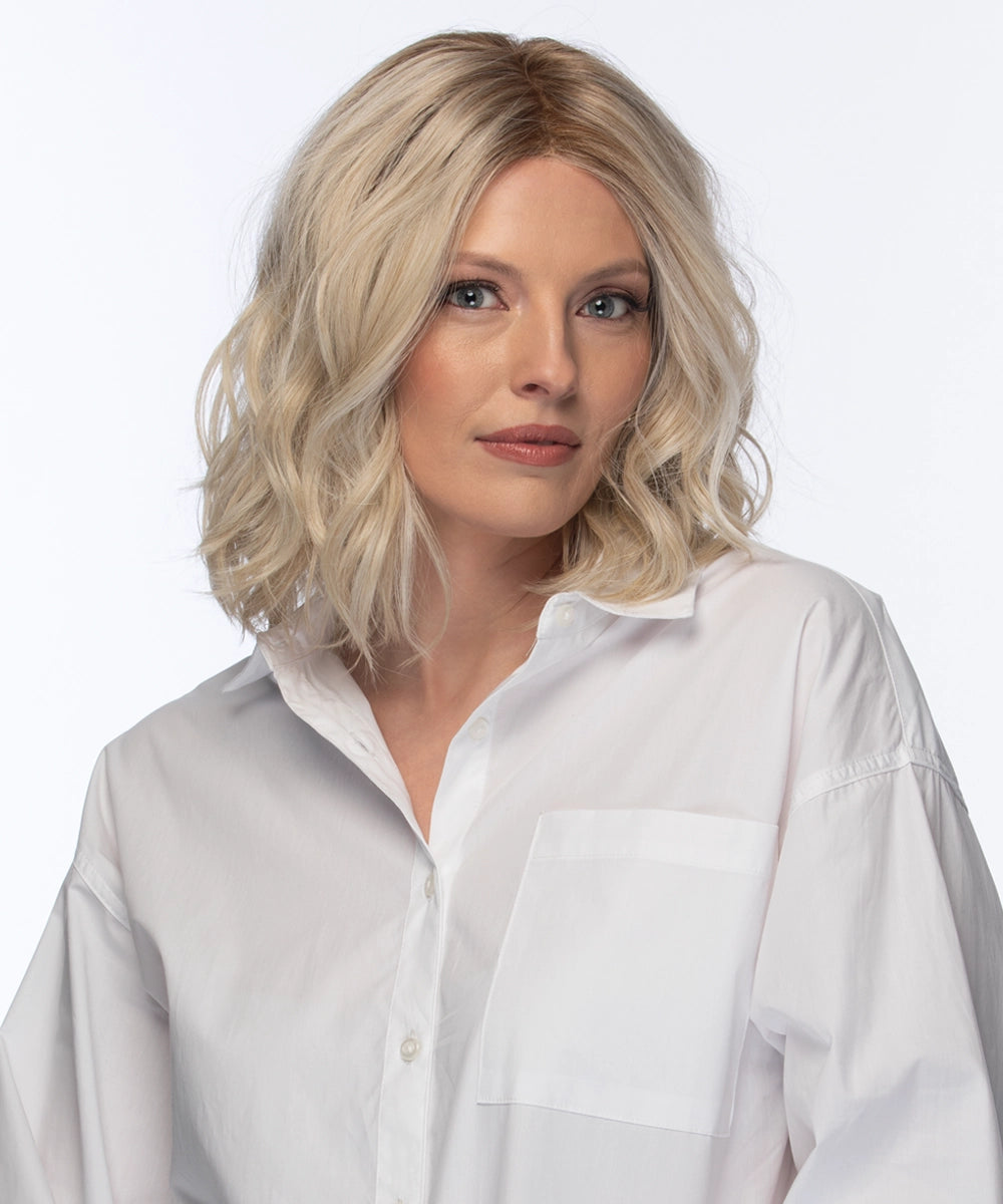 Heat Resistant Synthetic Wig Somers by Estetica Designs shown in Sunlit Blonde