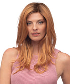 Monofilament with Lace Front Synthetic Wig Locklan by Estetica Designs shown in Mandarin Rooted