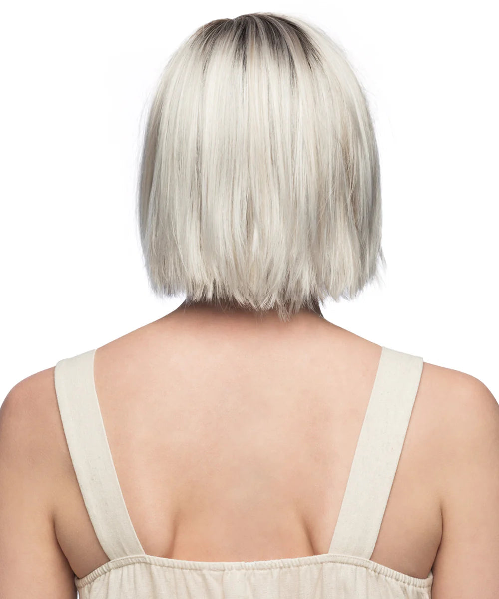 Swiss Lace+ Synthetic Wig Lumi by Estetica Designs shown in Silversun Rooted