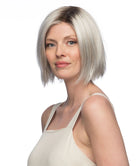 Swiss Lace+ Synthetic Wig Lumi by Estetica Designs shown in Silversun Rooted