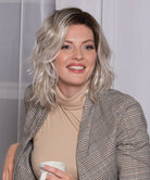 Front Lace Line Synthetic Wig Mellow by Estetica Designs shown in Vanilla Macchiato