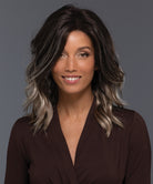 Front Lace Line with Lace Part Synthetic Wig Ocean by Estetica Designs shown in Americano