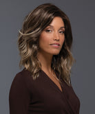 Front Lace Line with Lace Part Synthetic Wig Ocean by Estetica Designs shown in Iced Mocha