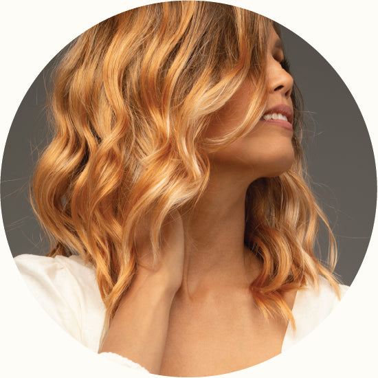 Front Lace Line with Lace Part Synthetic Wig Ocean by Estetica Designs shown in Golden Ginger