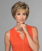 Front Lace Line Synthetic Wig Symone by Estetica Designs shown in R12/26CH